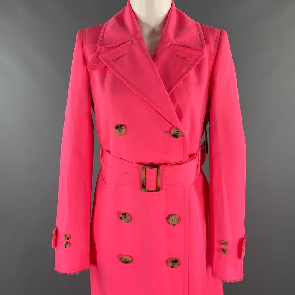 GOLDEN GOOSE Size S Pink Polyester Trench Coat - Picture 5 of 11